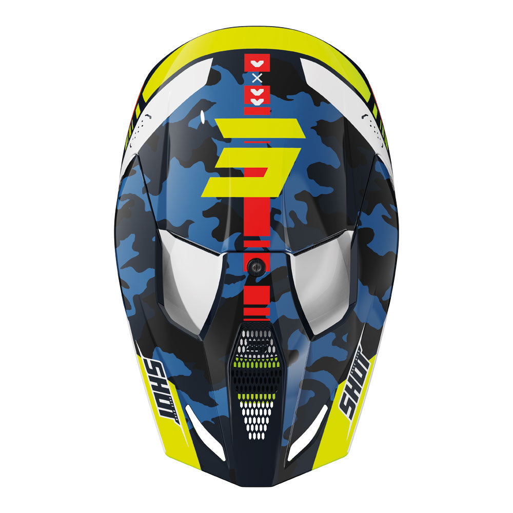 SHOT Helmet Furious Flash Blue/Neon Yellow Glossy S