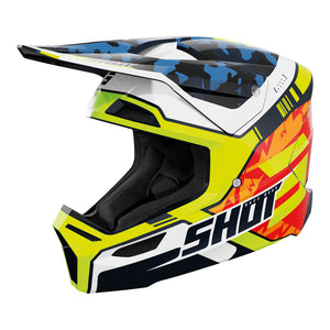 SHOT Helmet Furious Flash Blue/Neon Yellow Glossy M