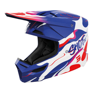 SHOT Kids Helmet Furious Beast Blue/Red Glossy YL