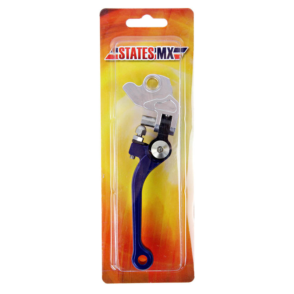 Brake Lever Fold/Flex YAM/SUZ/KAW Blue