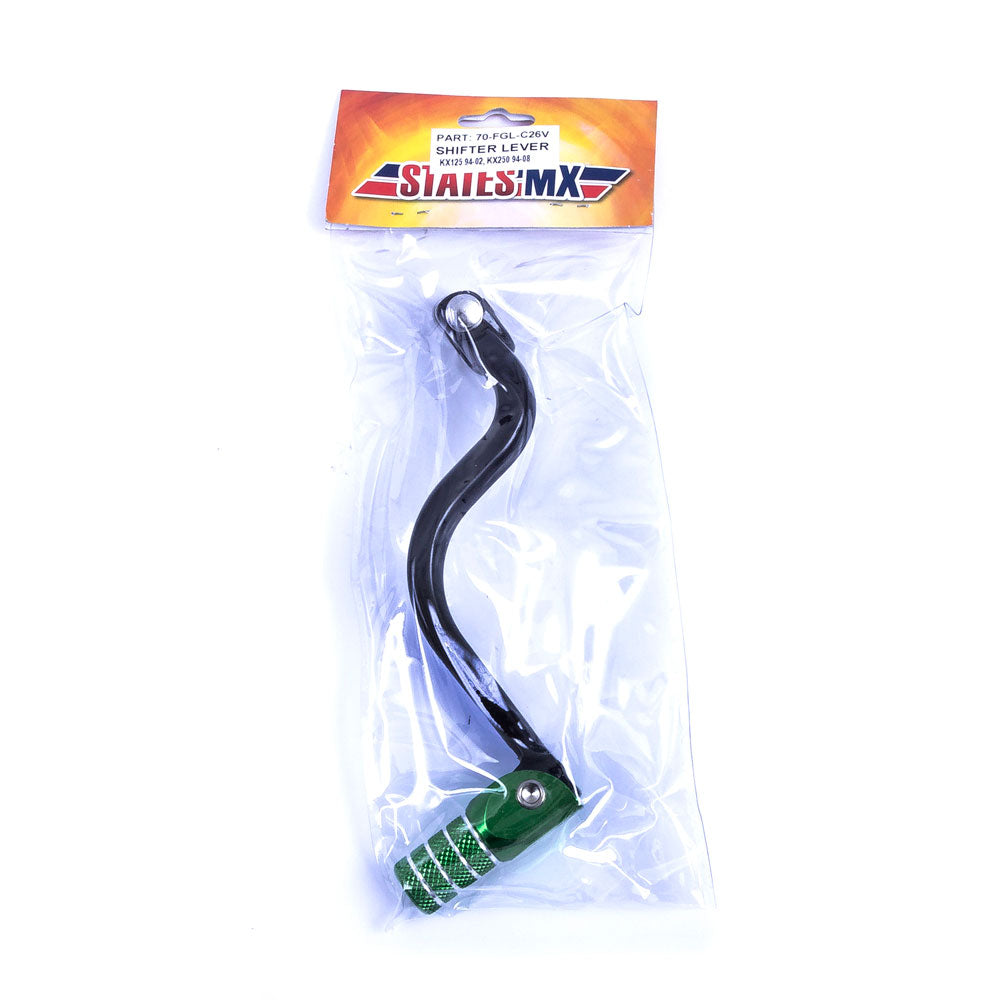 STATES MX Gear Lever Green KAWASAKI