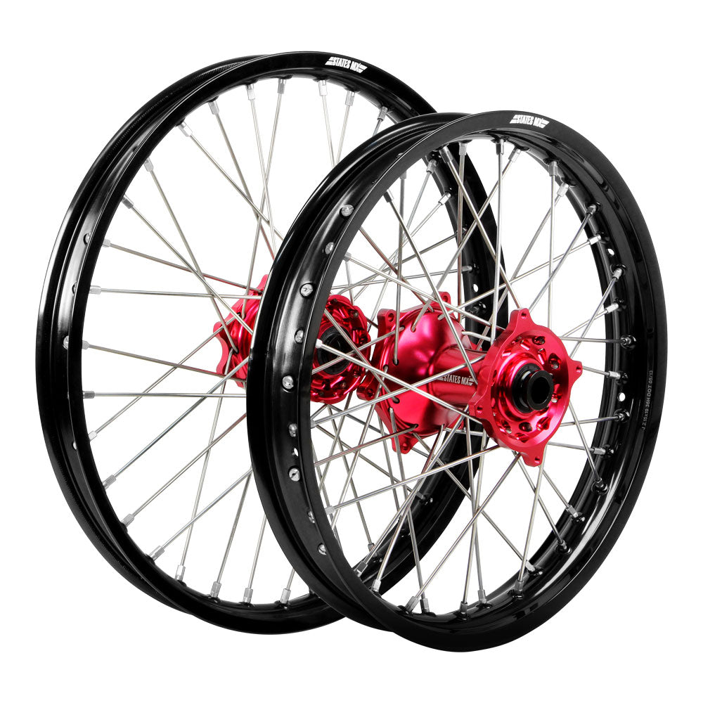 STATES MX Wheel Set 16/19 MC85 BW Black/Red/Silver
