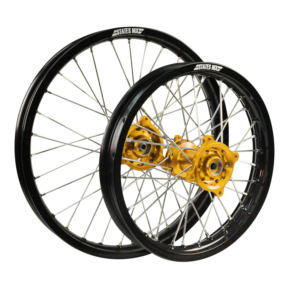 STATES MX Wheel Set SUZ Black/Gold/Silver