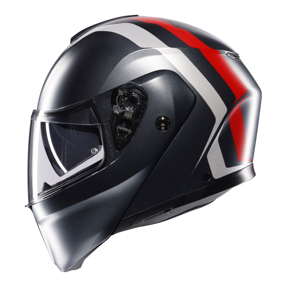 AGV Streetmodular Resia Matt Grey/Silver/Red 2XL