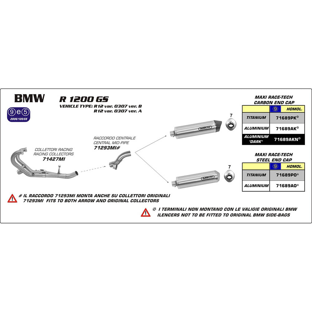 ARROW BEN Silencer Maxi Race-Tech Alu Dark with CF End Cap