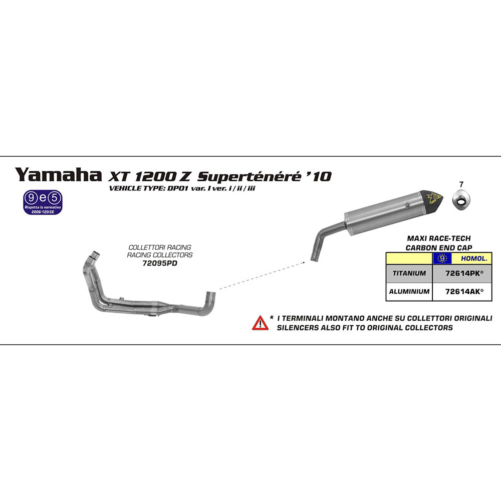 ARROW YAM Silencer Maxi Race-Tech Aluminium with CF End Cap