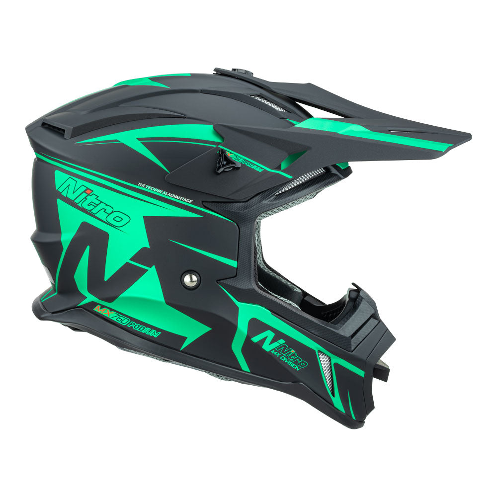 NITRO MX760 Satin Black/Teal XL*