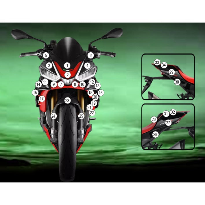 Eazi-Grip Paint Protection Film for Aprilia Tuono V4, matte
