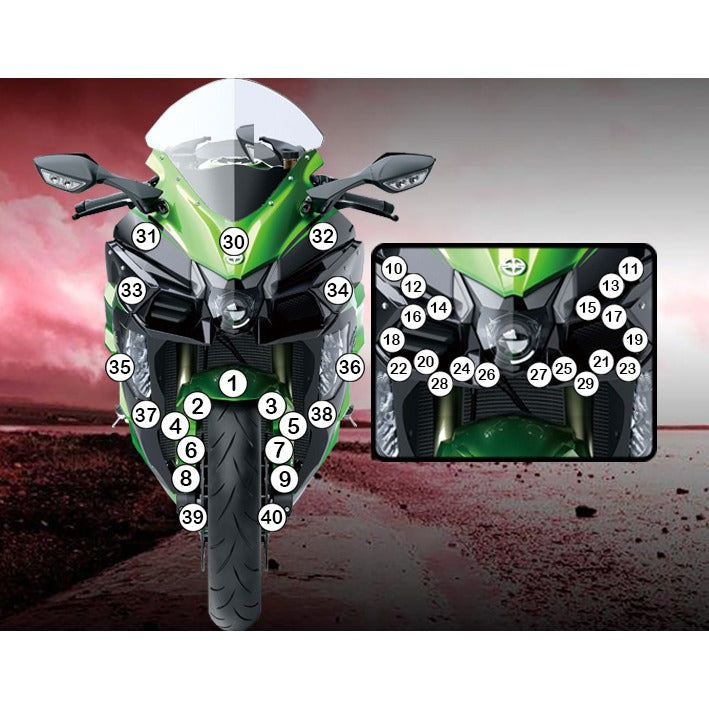 Eazi-Grip Paint Protection Film for Kawasaki H2 SX, gloss