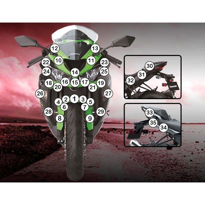 Eazi-Grip Paint Protection Film for Kawasaki ZX-6R, gloss