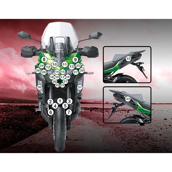 Eazi-Grip Paint Protection Film for Kawasaki Versys 1100, gloss