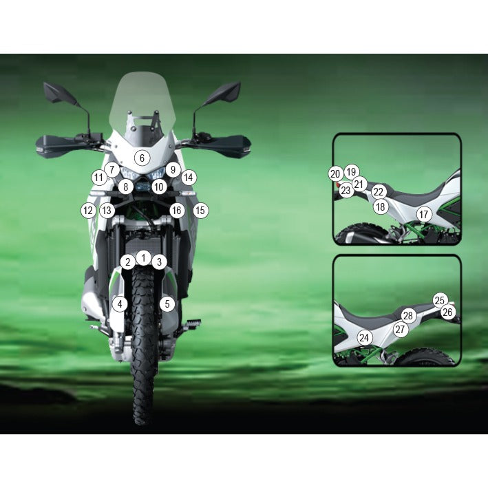 Eazi-Grip Paint Protection Film for Kawasaki KLE500, gloss