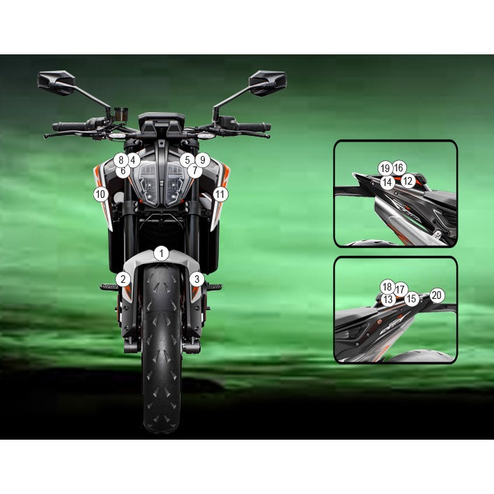 Eazi-Grip Paint Protection Film for KTM 890 Duke R, gloss