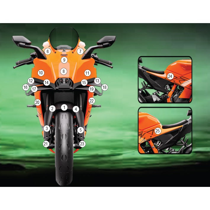 Eazi-Grip Paint Protection Film for KTM 990 RC R, matte