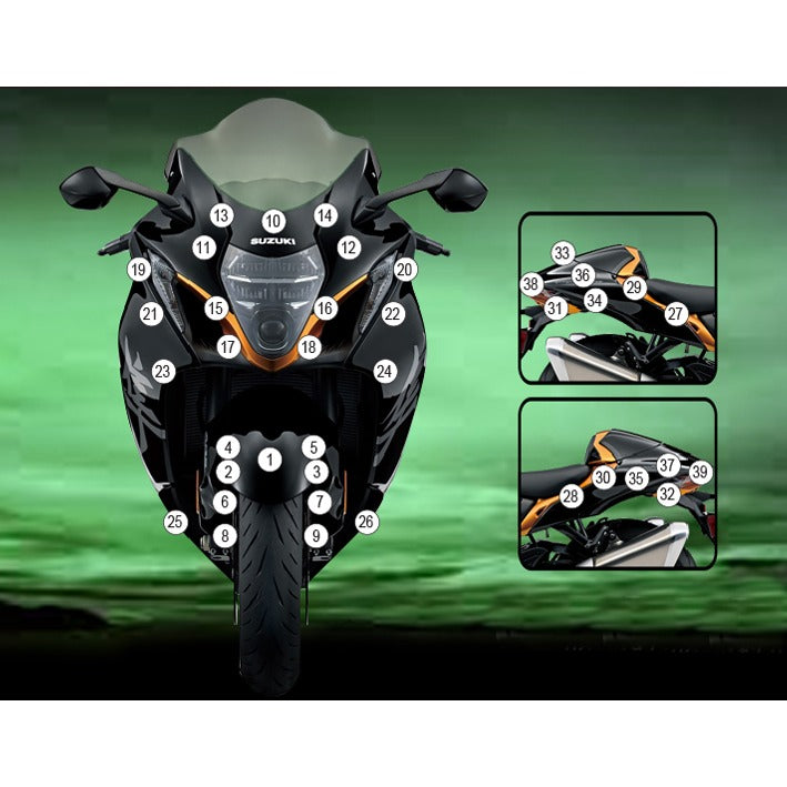 Eazi-Grip Paint Protection Film for Suzuki Hayabusa Gen III, gloss