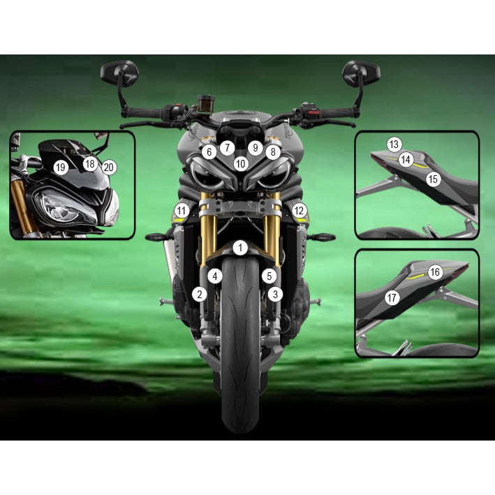 Eazi-Grip Paint Protection Film for Triumph Speed Triple 1200 RS, gloss