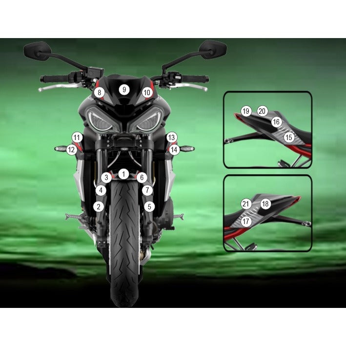 Eazi-Grip Paint Protection Film for Triumph Street Triple R, gloss