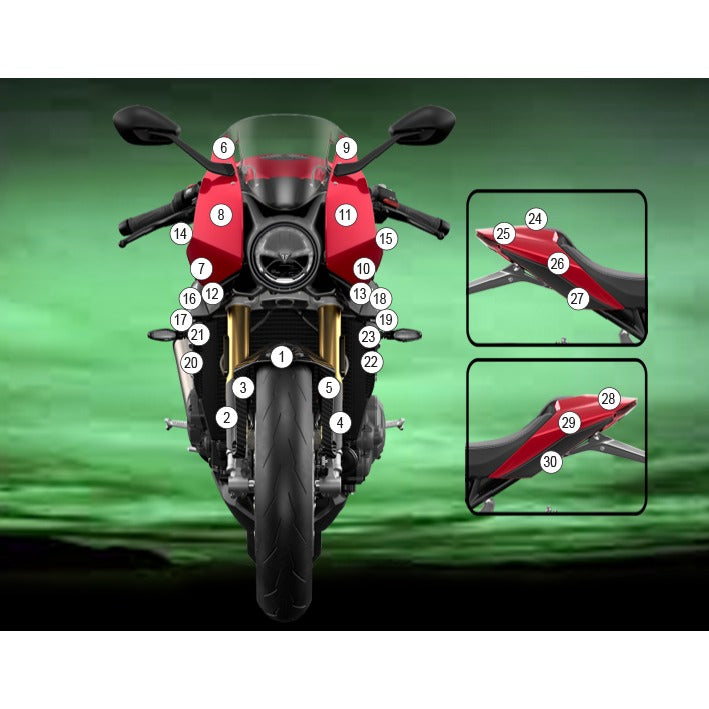 Eazi-Grip Paint Protection Film for Triumph Speed Triple 1200 RR, gloss