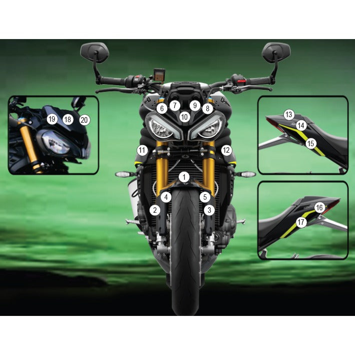 Eazi-Grip Paint Protection Film for Triumph Speed Triple 1200 RS RX, matte