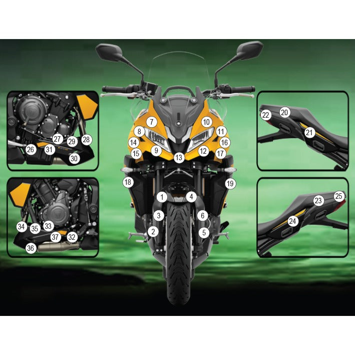 Eazi-Grip Paint Protection Film for Triumph Tiger Sport 800, gloss