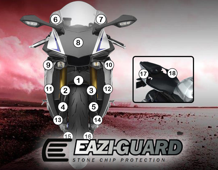 Eazi-Grip Paint Protection Film for Yamaha YZF-R1M, matte