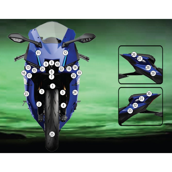 Eazi-Grip Paint Protection Film for Yamaha R9, matte