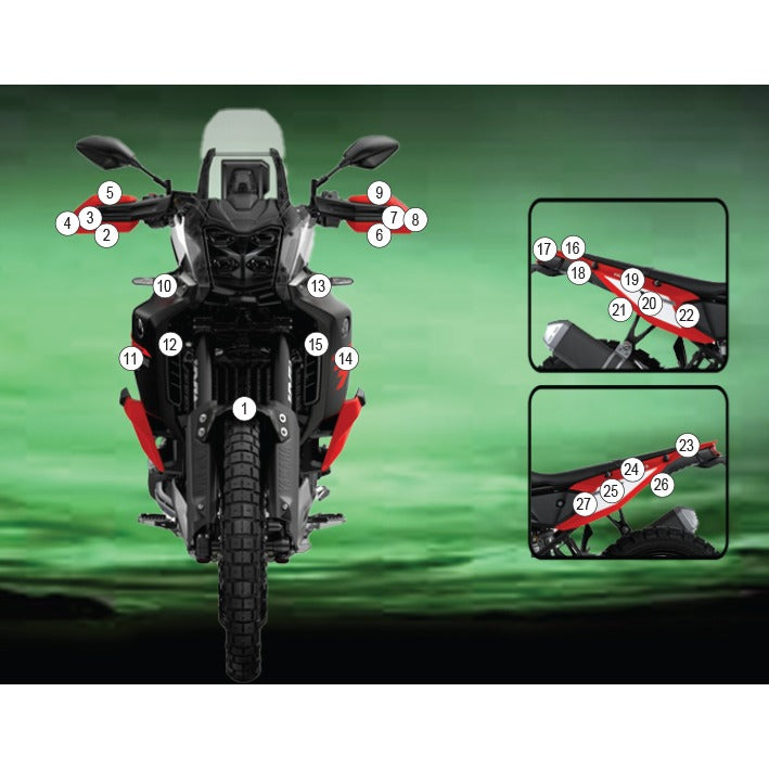 Eazi-Grip Paint Protection Film for Yamaha Tenere 700 World Raid, gloss