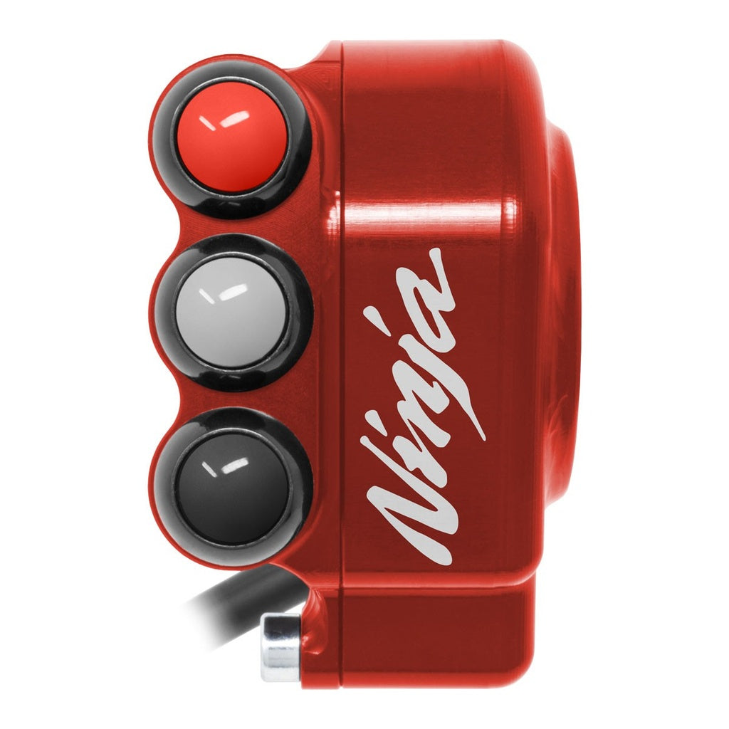 Jetprime Throttle Cover with Handlebar Switch for Kawasaki Ninja ZX-10R / R, red