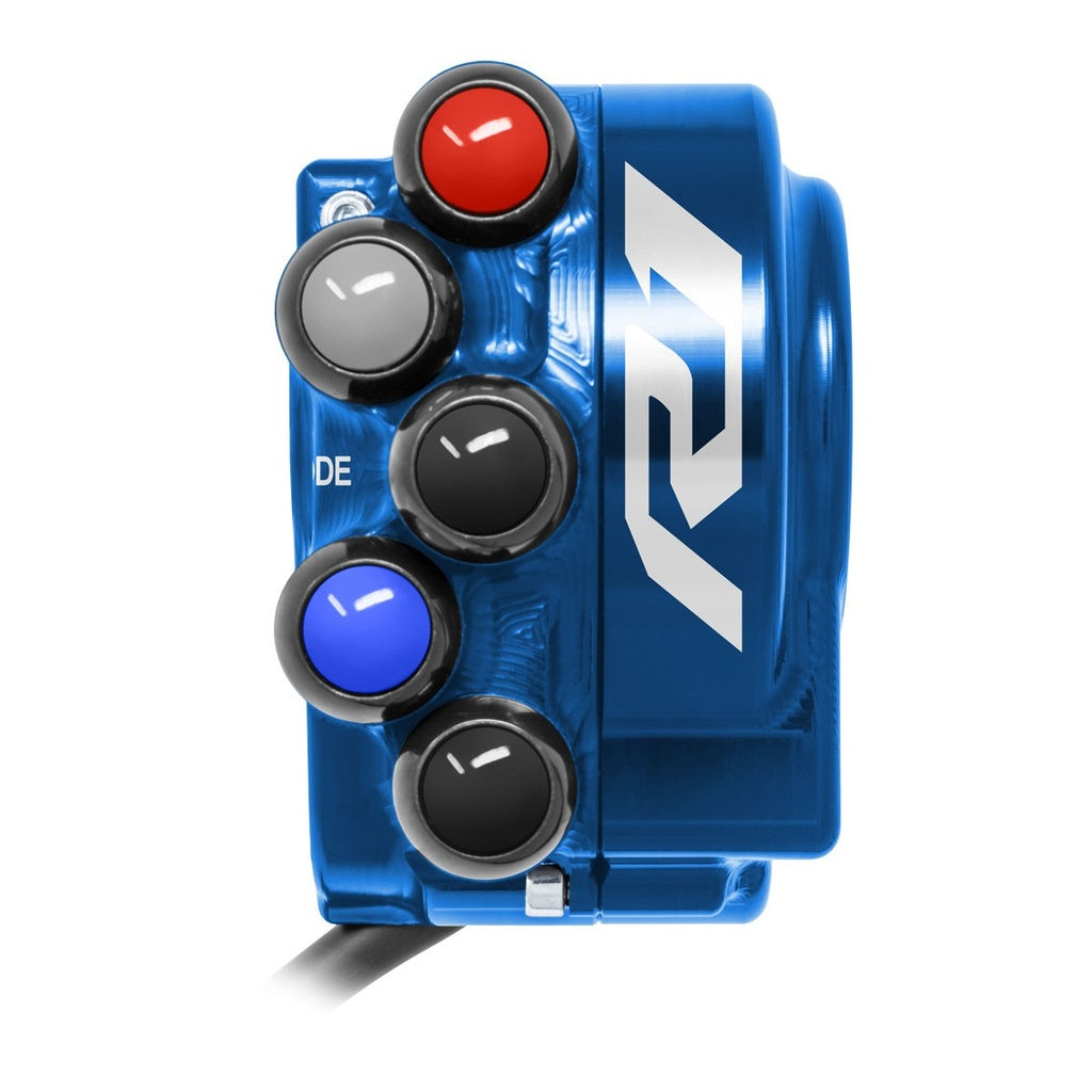 Jetprime Throttle Cover with Handlebar Switch for Yamaha YZF-R1, blue