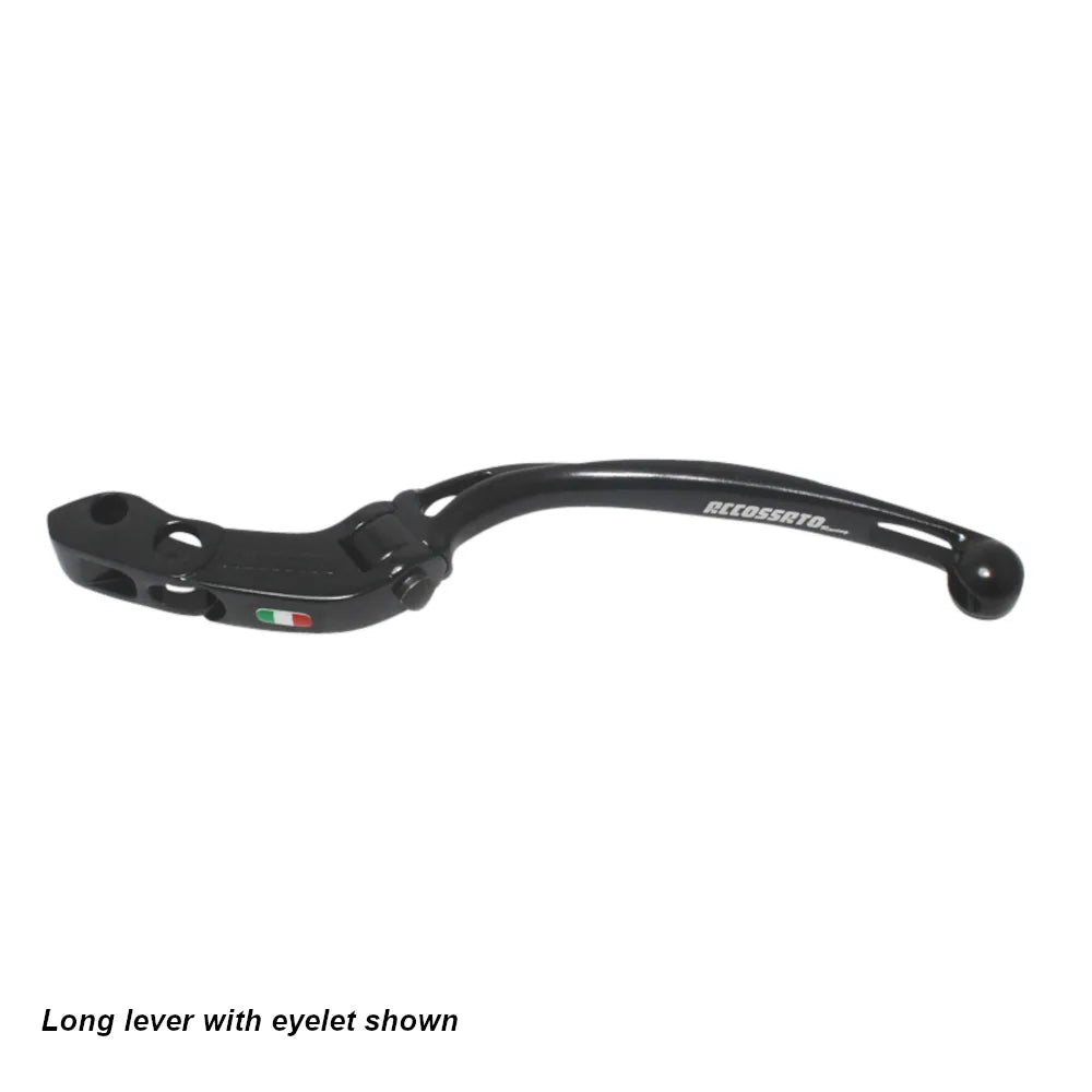 Accossato Folding Clutch Lever for Accossato and Brembo master cylinders, short black 18mm no eyelet