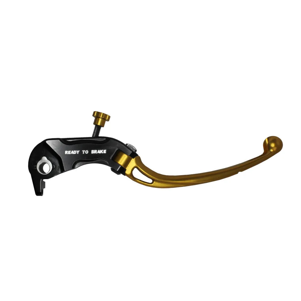 Accossato Folding Brake Lever for Ready to Brake master cylinders, long gold PRS 17-18-19mm with eyelet